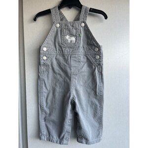 Carters Overalls Puppy Logo Gray Snap Button Baby Size 9 Mos